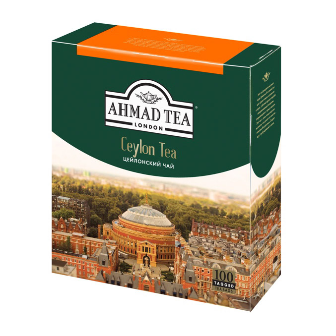 Чай Ahmad Tea Ceylon черный 100 пакетиков чай черный ahmad tea ceylon tea orange pekoe 100 г