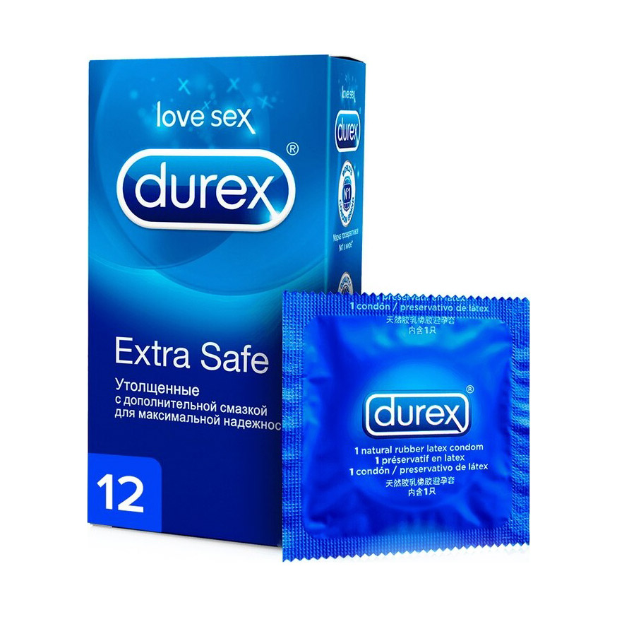 Презервативы Durex Extra Safe утолщенные 12 шт утолщенные смываемые фломастеры jovi