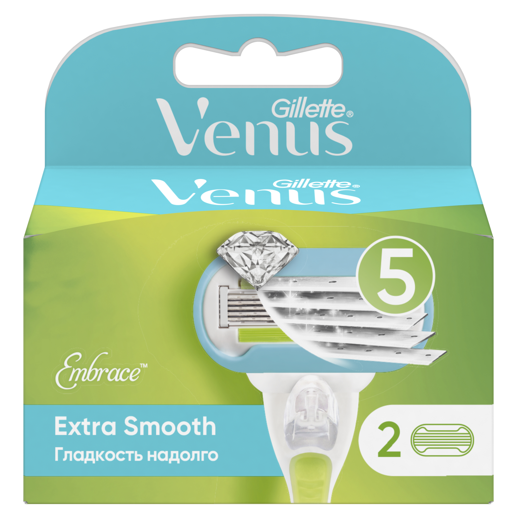 Сменные кассеты для женской бритвы Venus Extra Smooth, 5 лезвий, 2 шт невероятная гладкость надолго минипарник на 2 кассеты без кассет