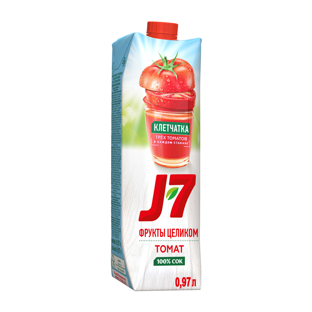 Сок J7 Томат с мякотью 0,97 л сок добрый томатный с солью и с мякотью 1 л