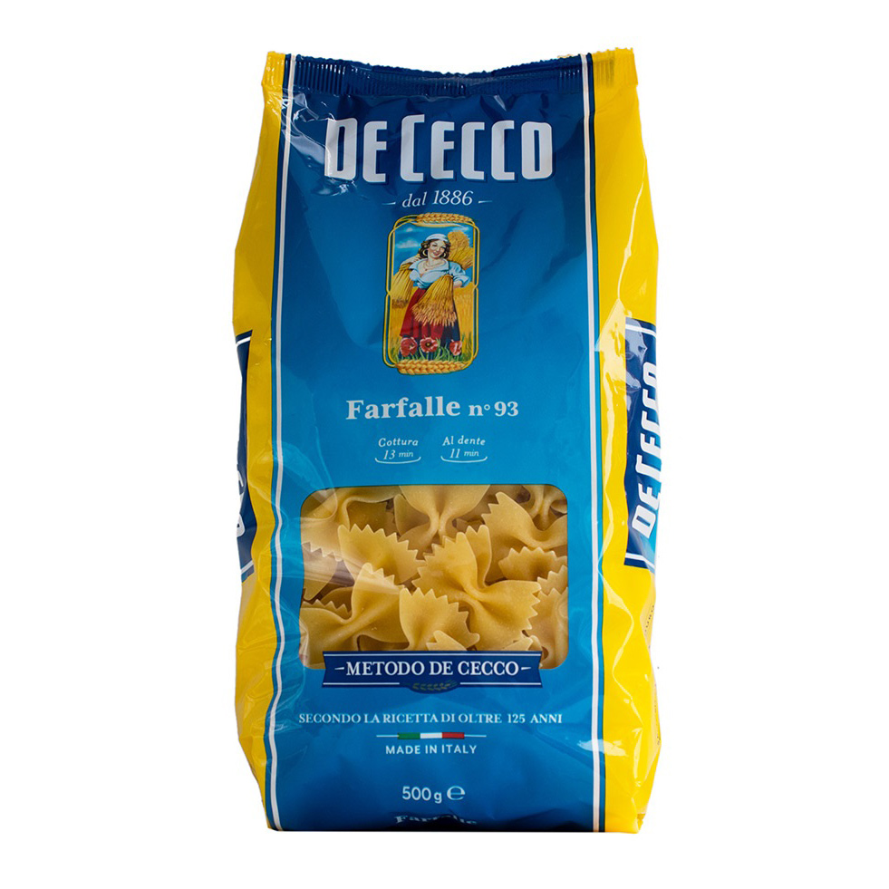 Макаронные изделия De Cecco Фарфалле №93 500г булочки коломенское пшеничные с кунжутом 180 гр