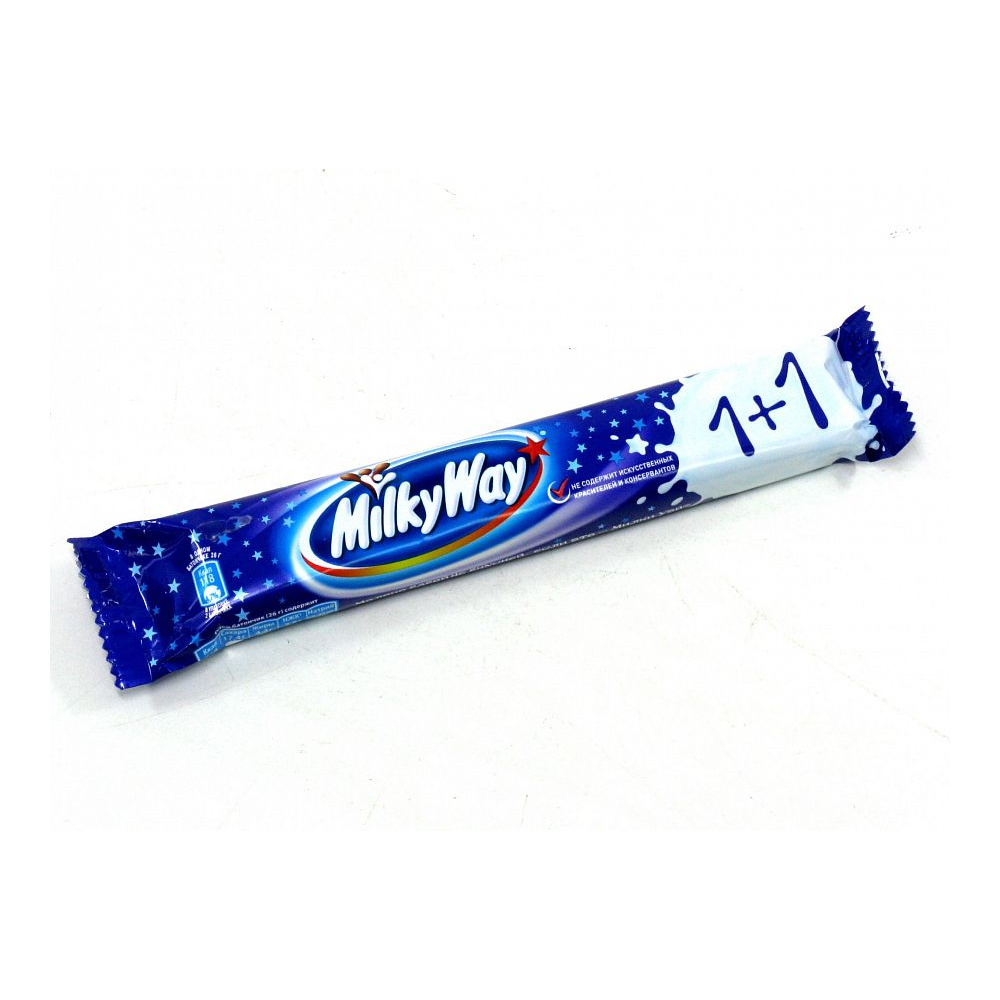 Батончик Milky Way 1+1, 52 г шоколадный батончик milky way 52 г