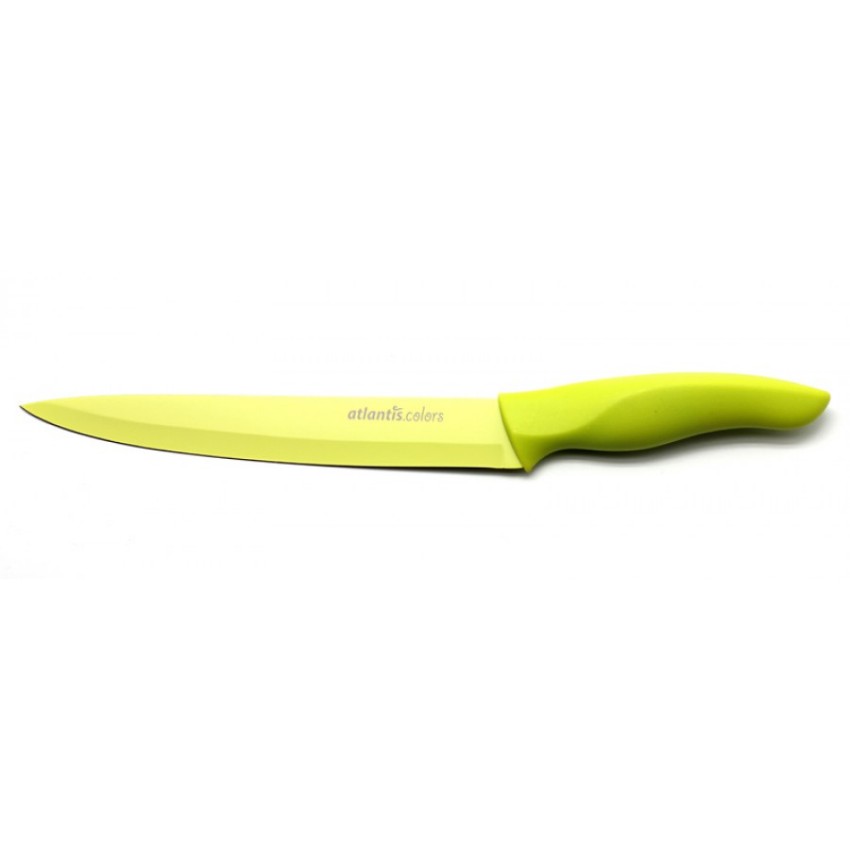 Нож для нарезки 20см зеленый Atlantis нож для нарезки одиссей 31 5 см 24703 sk atlantis