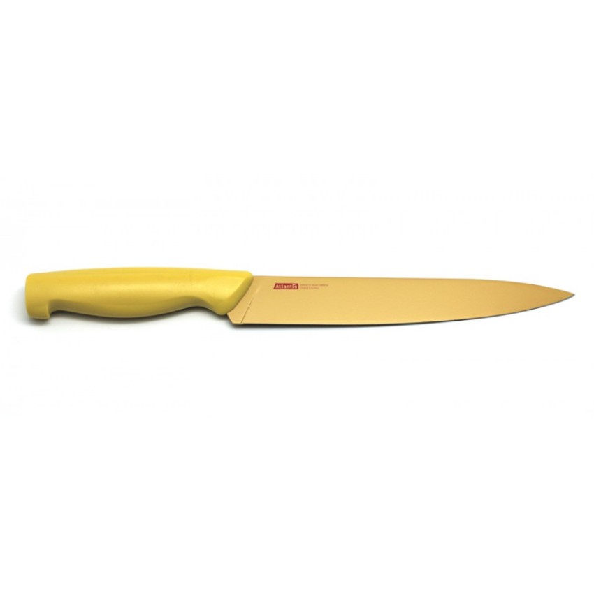 Нож для нарезки 20см желтый Atlantis нож для нарезки зевс 28 5 см 24320 sk atlantis