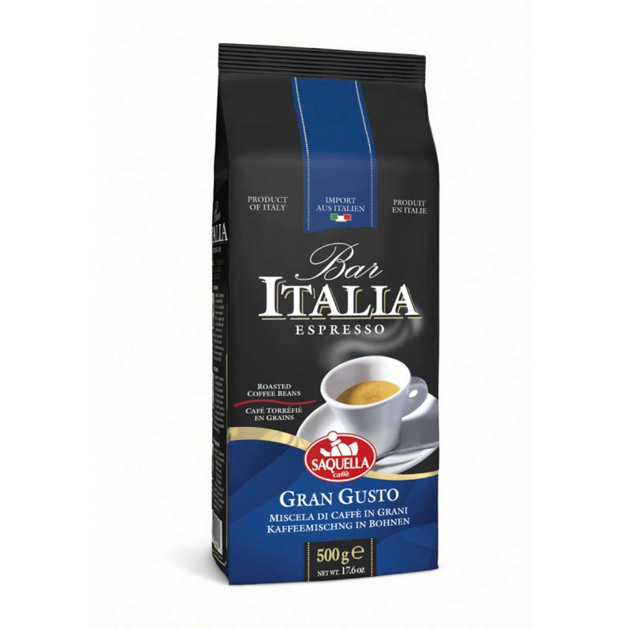 Кофе в зернах Saquella Bar Italia Gran Gusto 500 г кофе brai gran 100% арабика зерно в у 1 кг