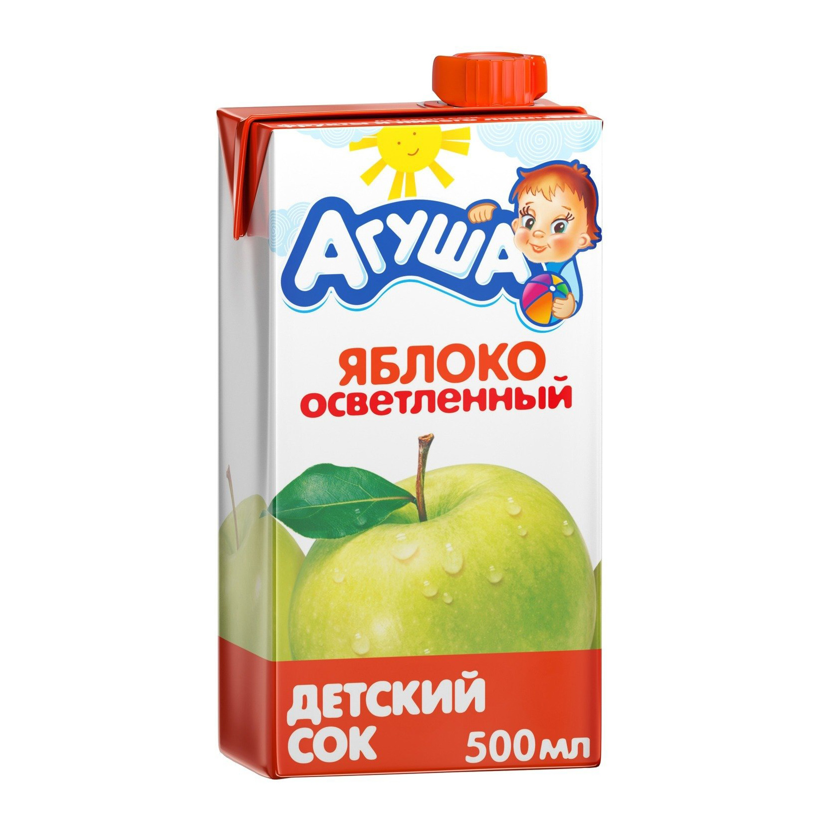 Сок Агуша яблочный осветленный с 4-ех месяцев 500 мл спайка сок осветленный агуша яблочный tetra pak c 4 месяцев 18шт