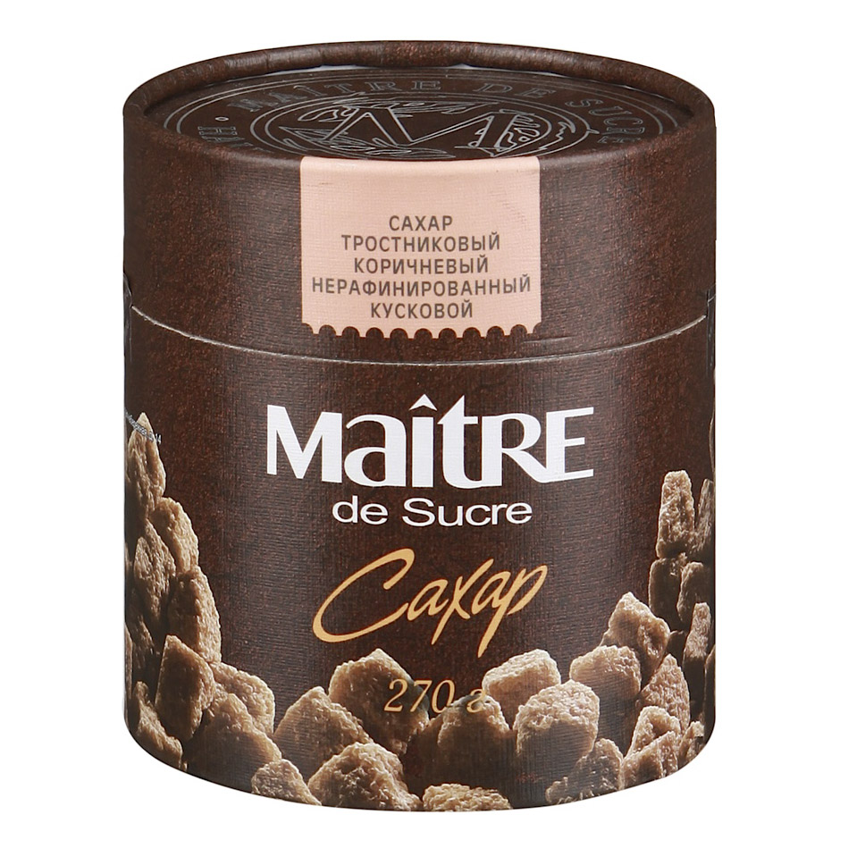 Сахар Maitre de Sucre тростниковый нерафинированный кусковой 270 г сахар порционный в стиках тростниковый rioba 2 5кг 500шт