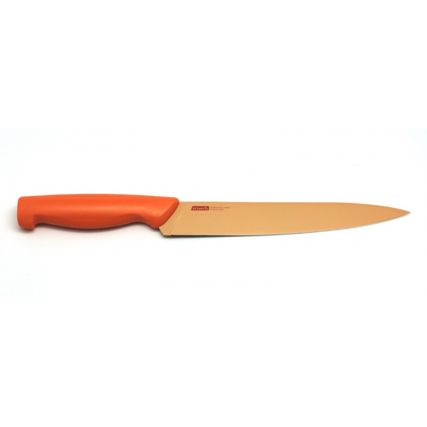 Нож для нарезки 20см оранжевый Atlantis нож для нарезки atlantis 23см темное дерево 24412 sk