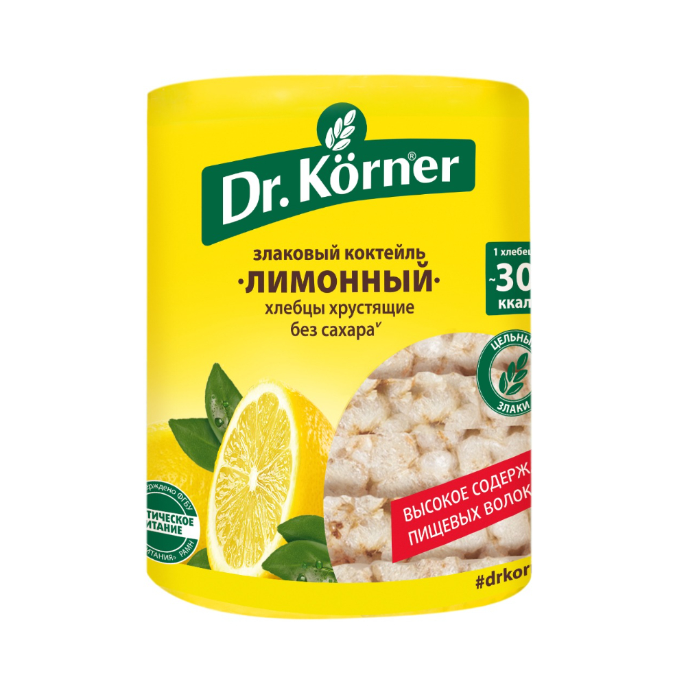 Хлебцы Dr.Korner злаковый коктейль лимонный 100 г