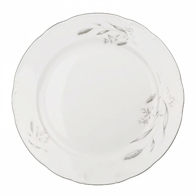 Набор тарелок мелких Thun 1794 Constance Серебряные колосья, отводка платина 21 см 6 шт блюдо овальное thun 1794 lea 32 см отводка платина
