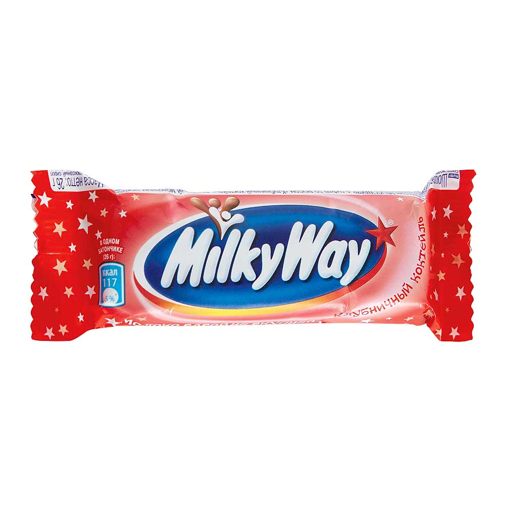 Батончик Milky Way Клубничный коктейль, 26 г шоколадный батончик milky way midnight dark 49 9 г