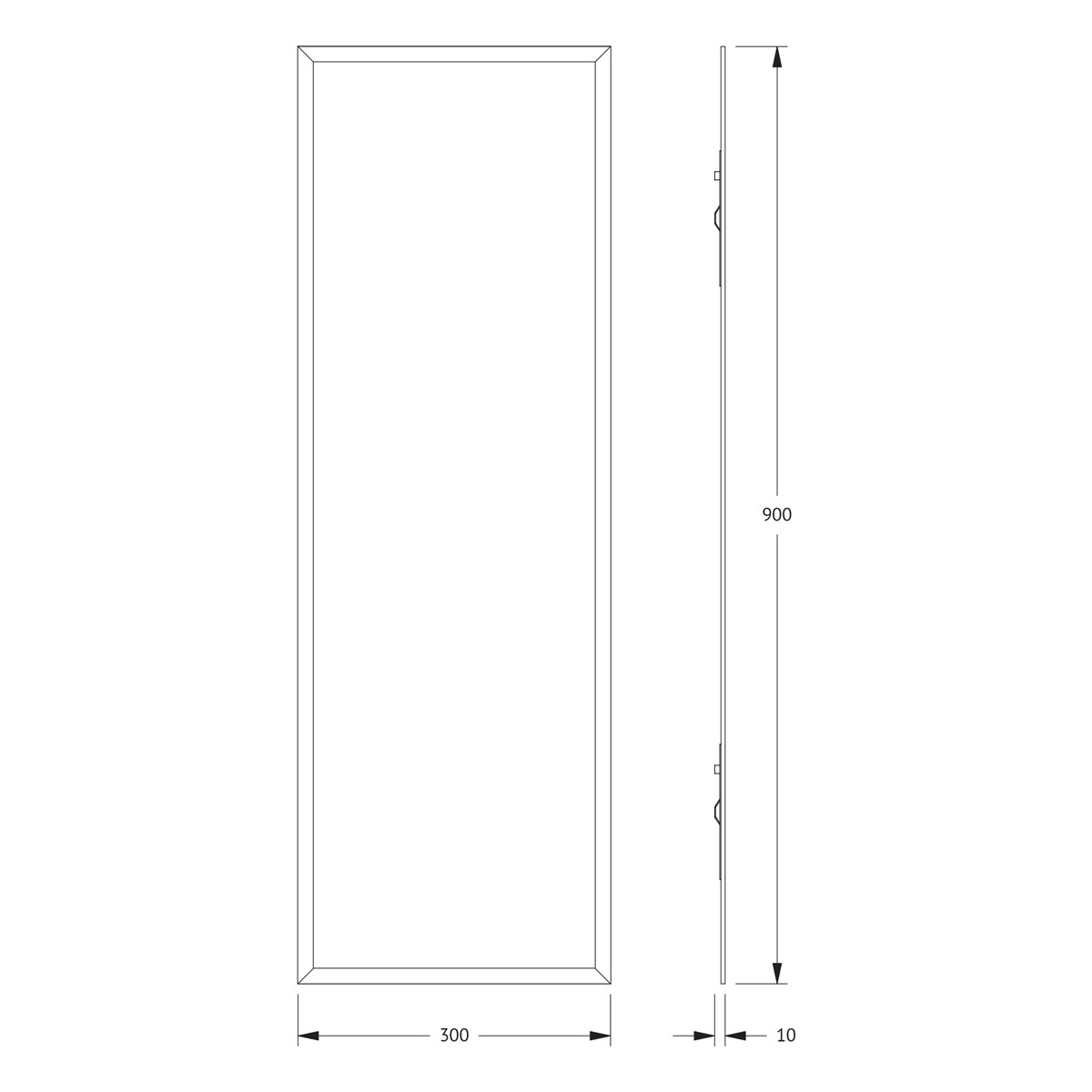 Зеркало Evoform с фацетом 15 mm 30х90 см Вид№5