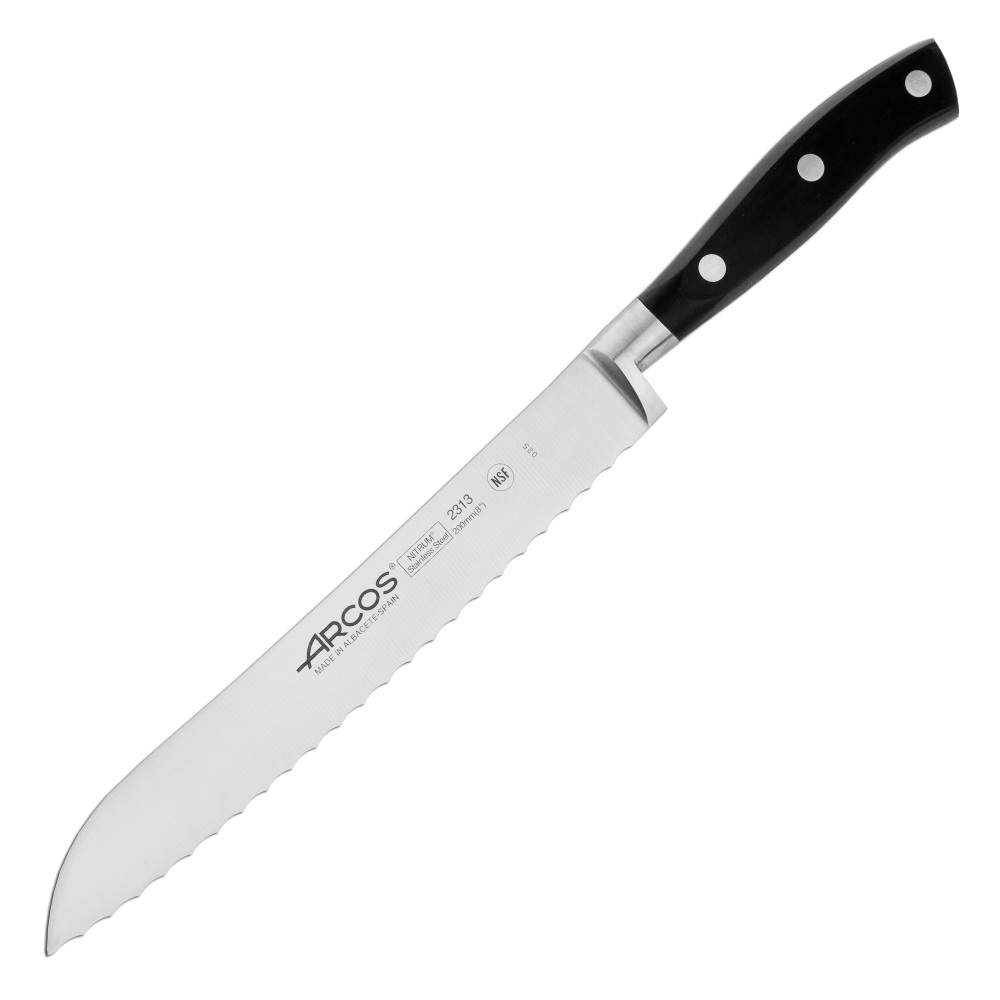 Нож кухонный Arcos riviera для хлеба 20 см нож кухонный для мяса 21 см opera arcos