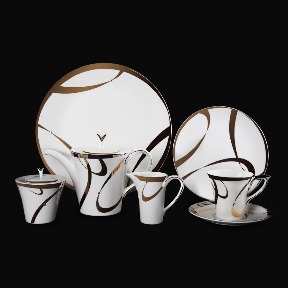 Чайный сервиз Hankook/Prouna Аврора с кристаллами Swarovski 22 предмета чашка блюдце hankook prouna ирис эспрессо 100 мл
