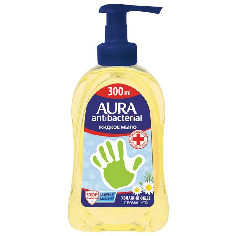 Жидкое мыло Aura Ромашка с антибактериальным эффектом деликатное 300мл (пластиковая бутылка) деликатное жидкое мыло лен
