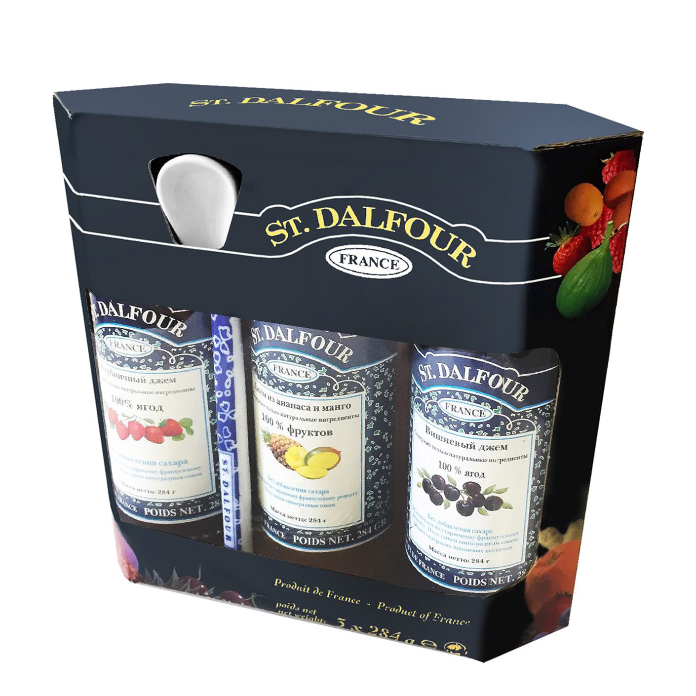 Подарочный набор St.Dalfour из 3-х видов джема по 284 г набор подарочный презент 8 учителю 6 видов чая по 50 гр