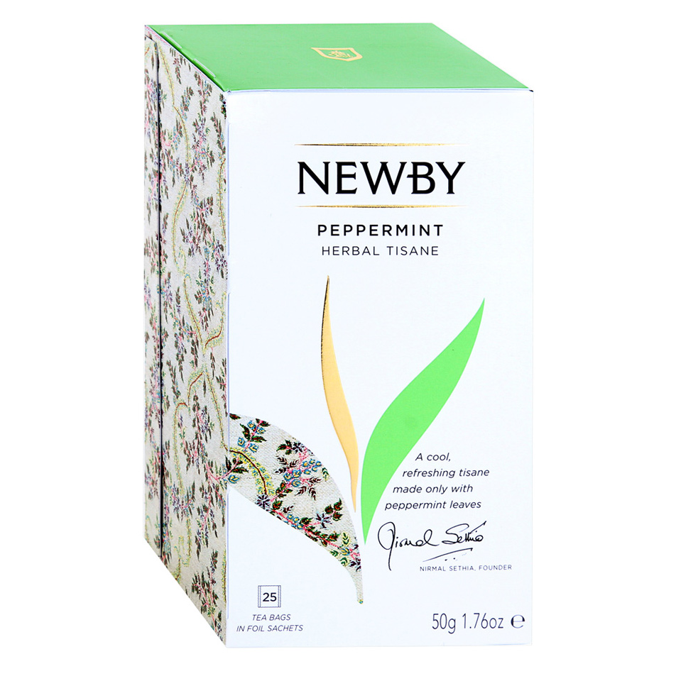 Чайный напиток Newby Мята перечная 25 пакетиков чай зеленый newby хунан грин в пирамидках 15 пакетиков