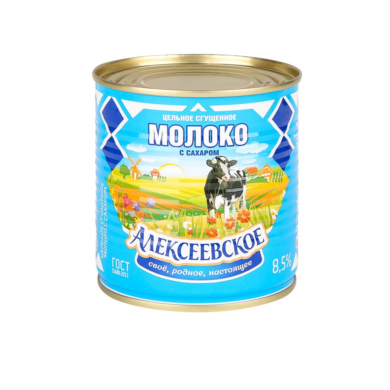 Молоко Алексеевское сгущенное с сахаром 8,5%, 360 г молоко сгущенное батькин резерв вареное с сахаром 8 5% 380 г