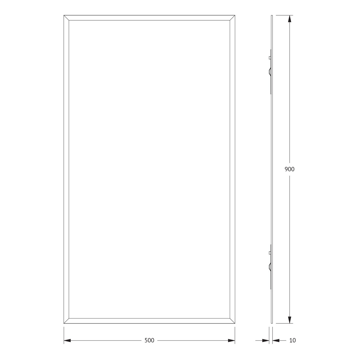 Зеркало Evoform с фацетом 15 mm 50х90 см Вид№5