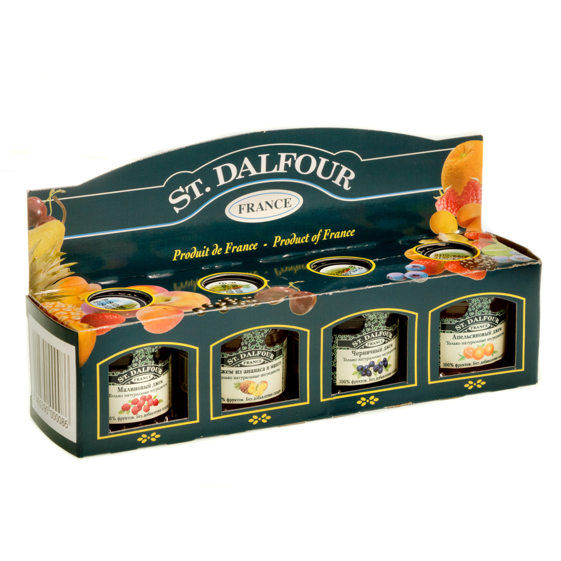 Подарочный набор St.Dalfour из 4-х видов джема по 28 г джем сам бы ел черника без сахара 200 г