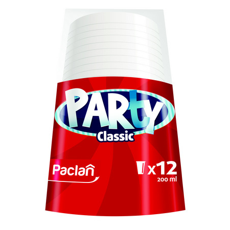 Стакан пластиковый Paclan Party бесцветный 200 мл, 12 шт/упак стакан paclan стакан пластиковый party classic