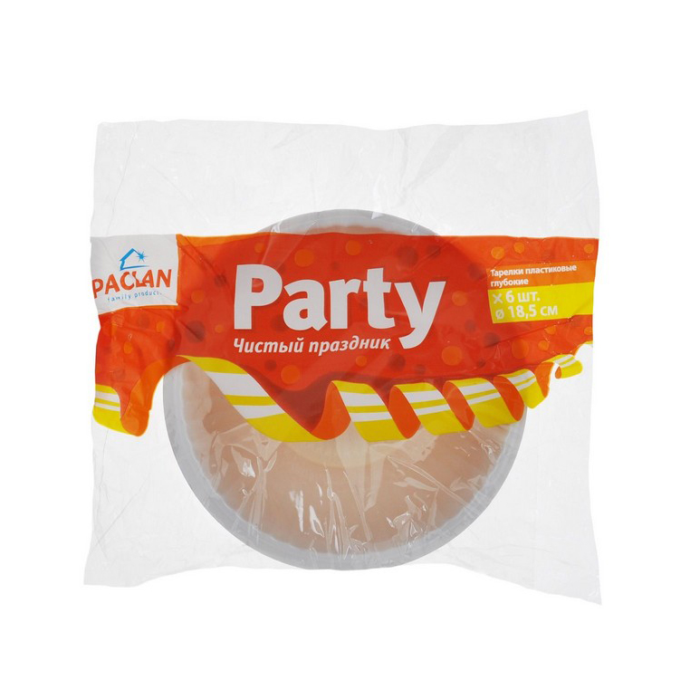 Набор тарелок Paclan Party Чистый праздник 18,5 см 6 шт набор одноразовых ложек paclan party everyday 6 шт
