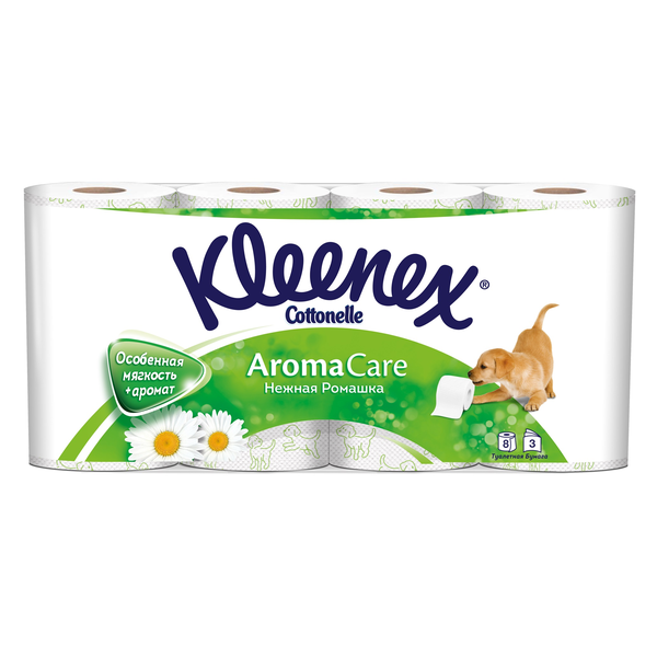 Туалетная бумага Kleenex Ромашка 8 рулонов 3 слоя (9450165)