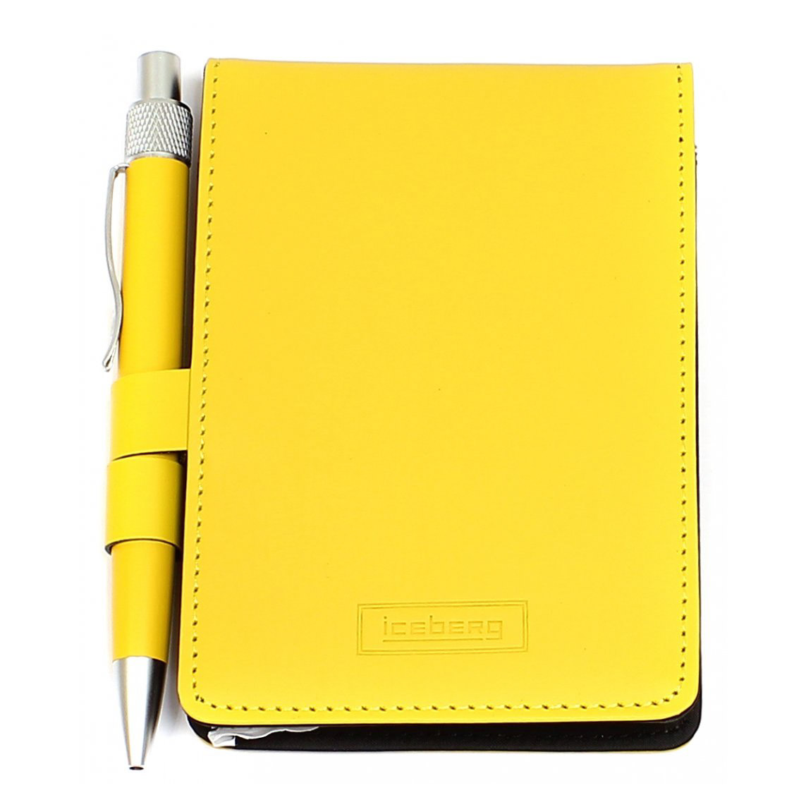 Блокнот для записей ICEBERG с ручкой желтый обложка для документов piquadro modus special pp1660mosr n черный натур кожа