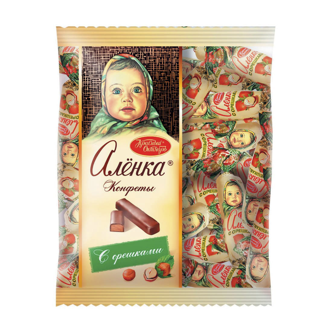 Конфеты Аленка с орешками 250 г конфеты красный октябрь аленка со вкусом крем брюле 250 г