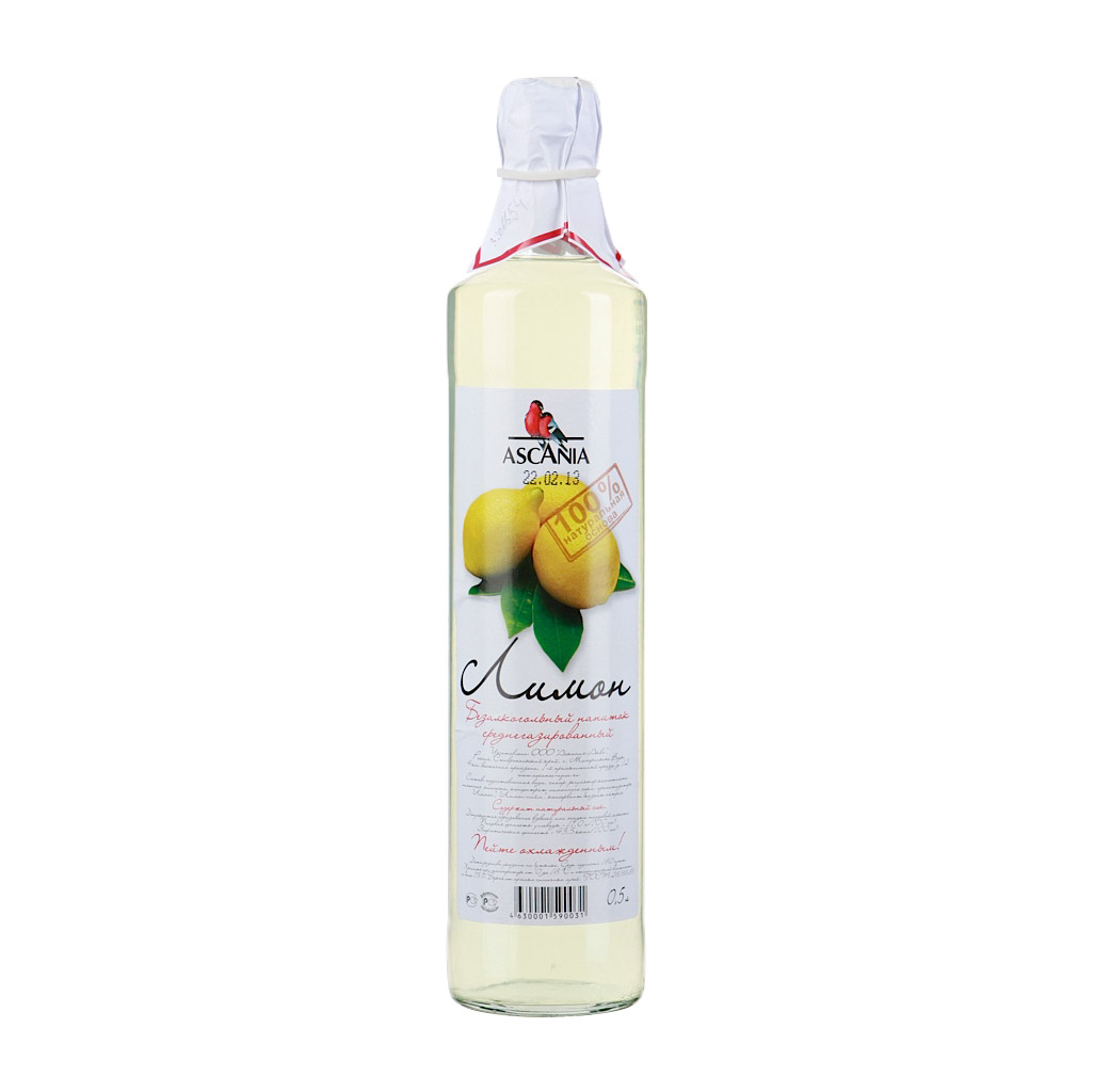 Напиток газированный ASCANIA Лимон 0,5 л напиток san pellegrino лимон 0 33 литра газ ж б 24 шт в уп