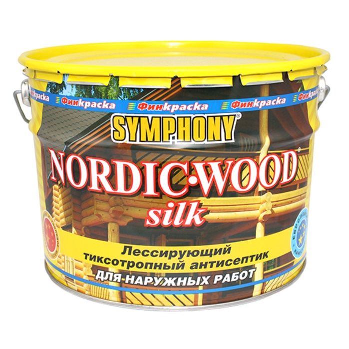 Антисептик лессирующий Symphony Nordic Wood Silk 9л антисептик симфония в э нордик сауна 9л