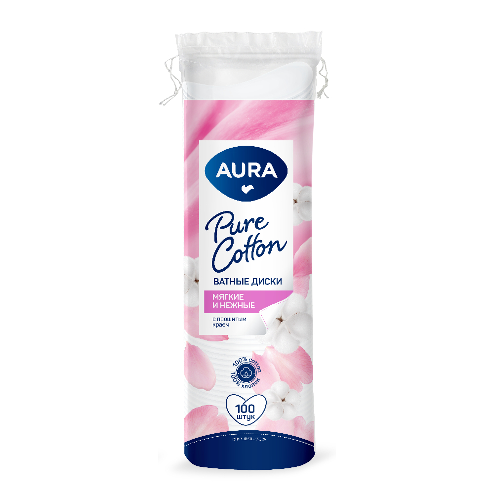 

Диски ватные AURA 100 шт, Белый