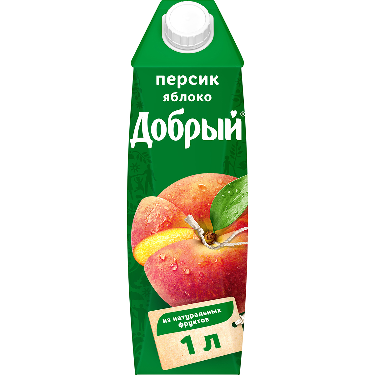 Нектар Добрый Персик-Яблоко с мякотью 1 л нектар добрый персик яблоко 0 2 л