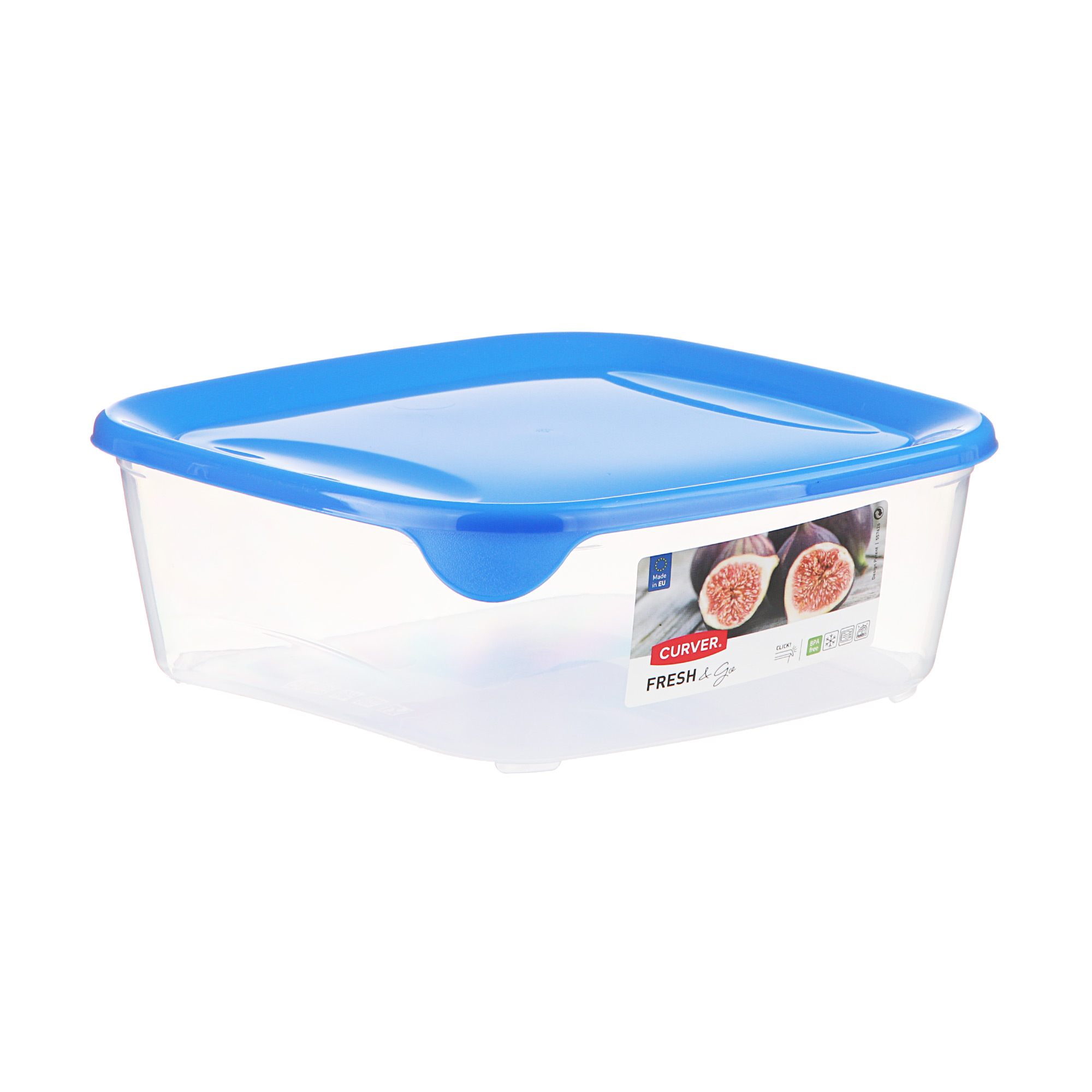 Контейнер Curver Fresh&Gо квадратный 1,7 л синий контейнер под пакеты для уборки за собаками 7 х 4 см синий