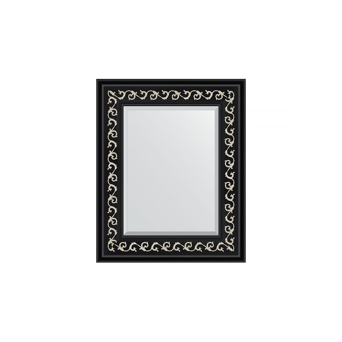 фото Зеркало с фацетом в багетной раме evoform черный ардеко 81 мм 45х55 см