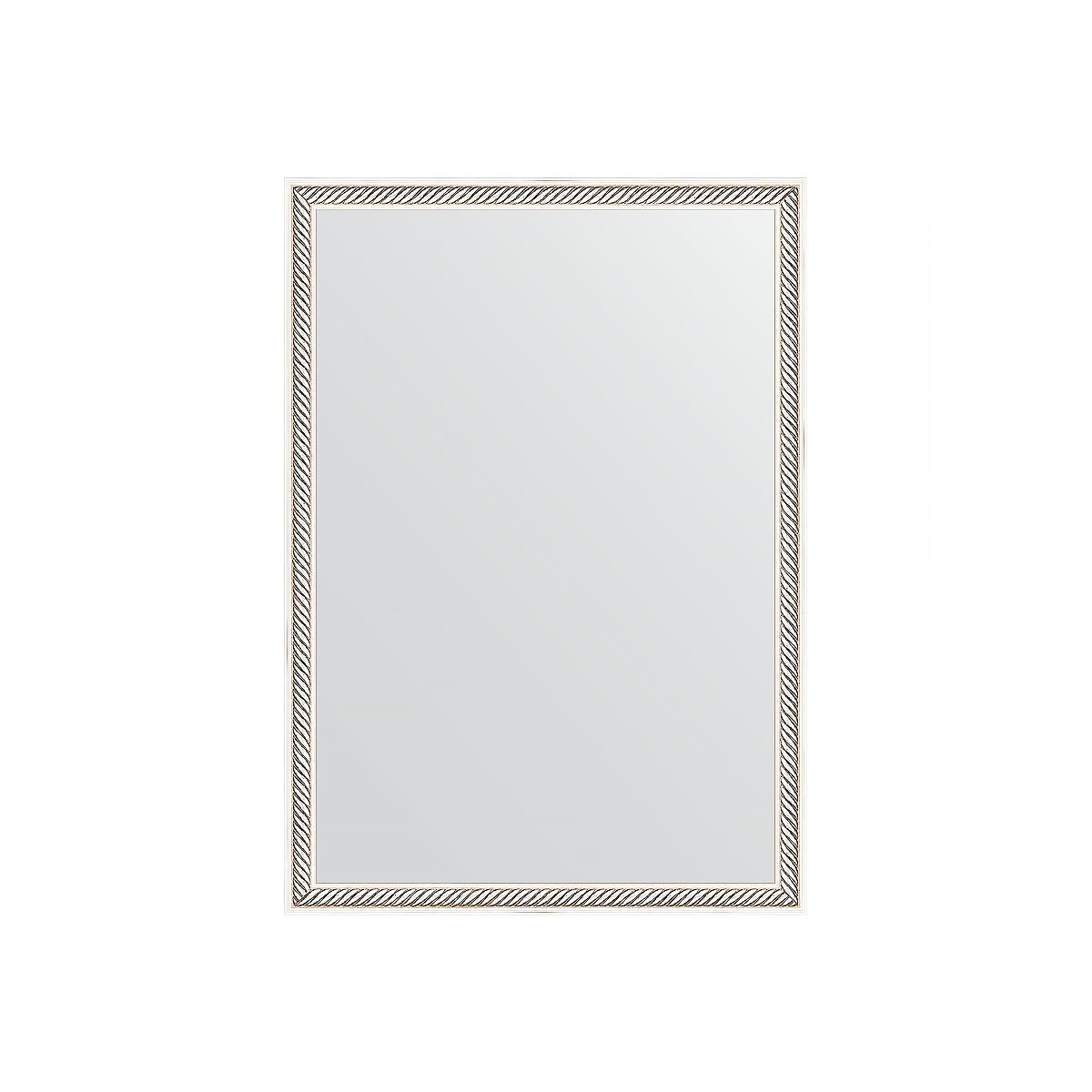 Зеркало в багетной раме Evoform витое серебро 28 мм 48х68 см зеркало 48х68 см махагон evoform definite by 0621