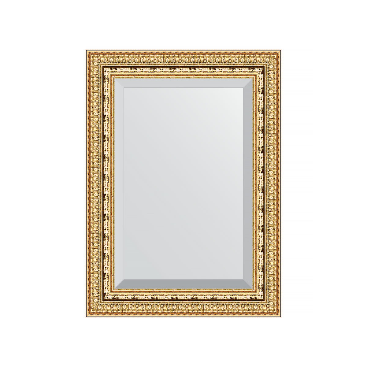 Зеркало с фацетом в багетной раме Evoform сусальное золото 80 мм 55х75 см зеркало в багетной раме evoform золотой акведук 61 мм 74х154 см