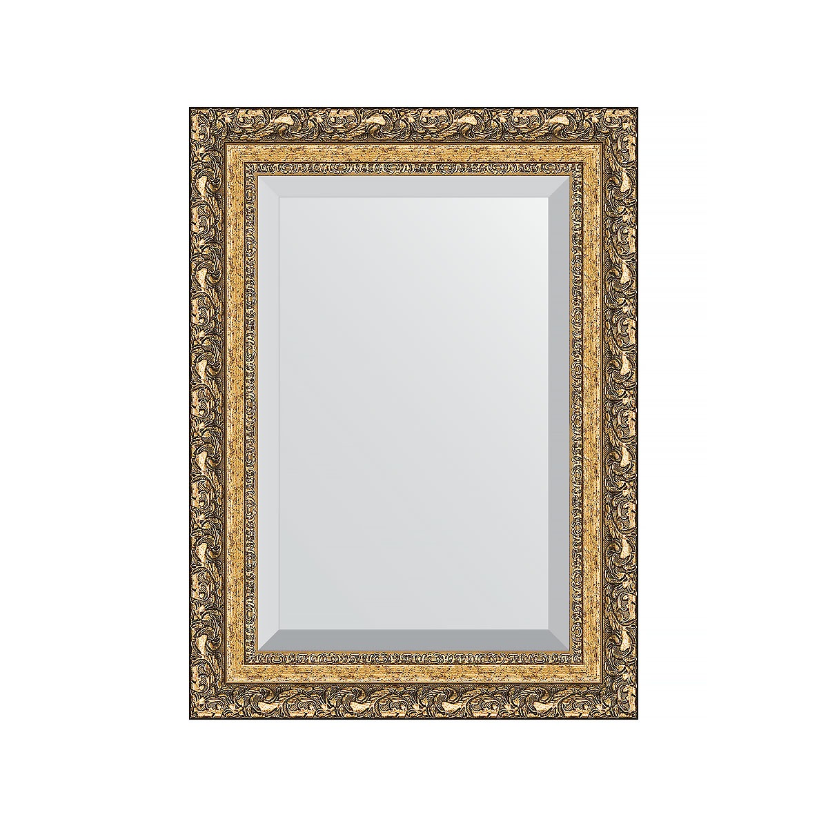 Зеркало с фацетом в багетной раме Evoform виньетка бронзовая 85 мм 55х75 см