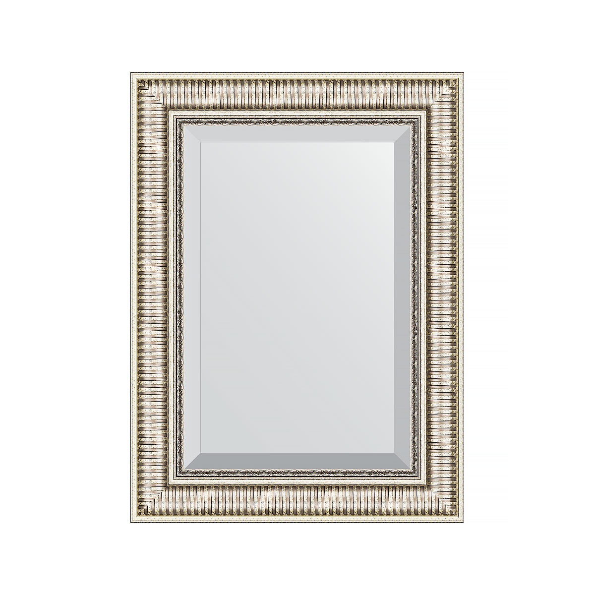 Зеркало с фацетом в багетной раме Evoform серебряный акведук 93 мм 57х77 см зеркало в багетной раме evoform бусы золотые 46 мм 72х92 см