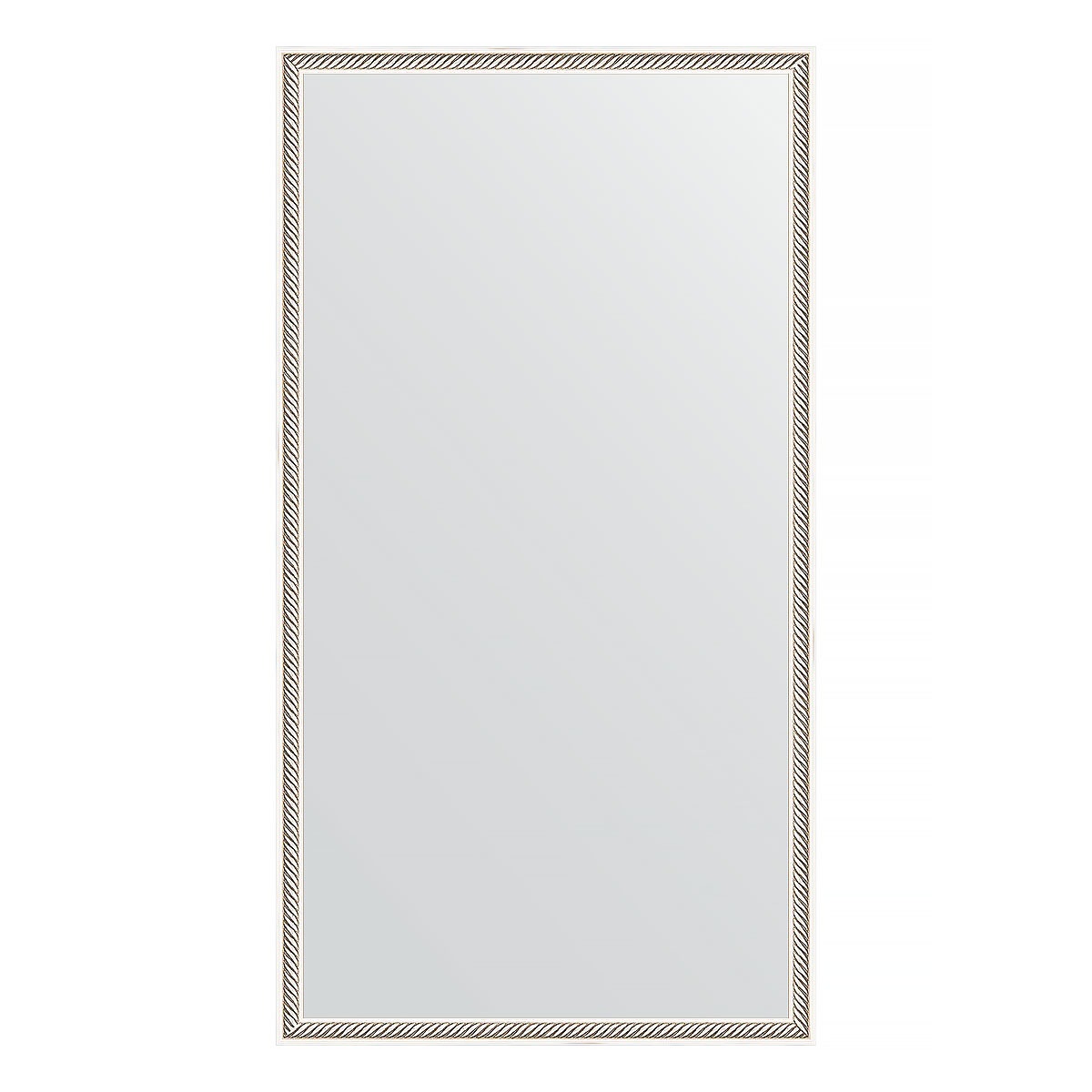 Зеркало в багетной раме Evoform витое серебро 28 мм 58х108 см зеркало напольное с фацетом в багетной раме evoform римское серебро 88 мм 81x201 см