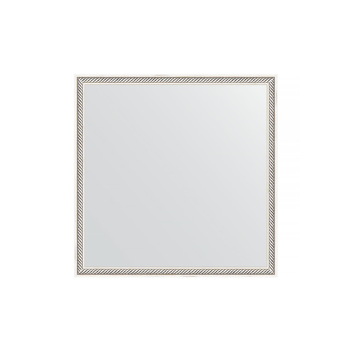 Зеркало в багетной раме Evoform витое серебро 28 мм 58х58 см зеркало напольное с фацетом в багетной раме evoform римское серебро 88 мм 81x201 см