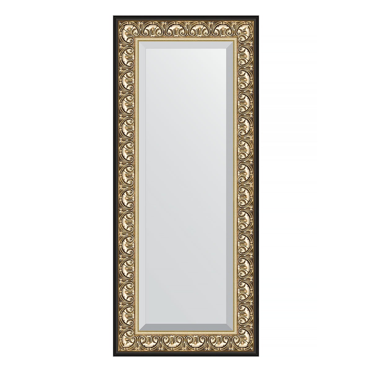 Зеркало с фацетом в багетной раме Evoform барокко золото 106 мм 60х140 см зеркало с фацетом в багетной раме evoform барокко золото 106 мм 60х90 см
