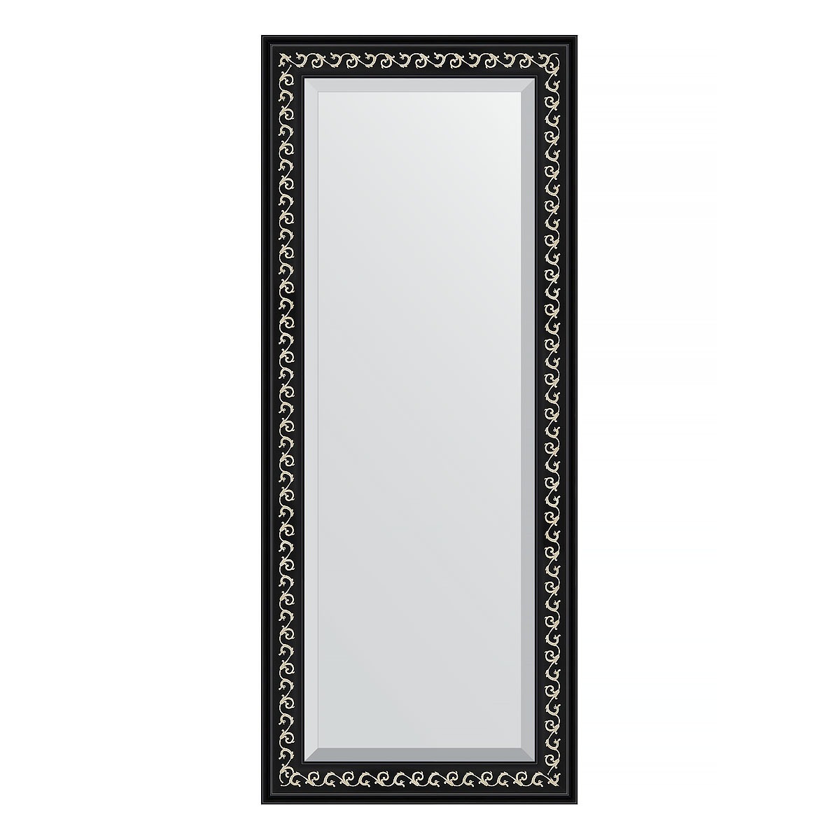 Зеркало с фацетом в багетной раме Evoform черный ардеко 81 мм 60х145 см зеркало с фацетом в багетной раме evoform ардеко 81 мм 75х105 см