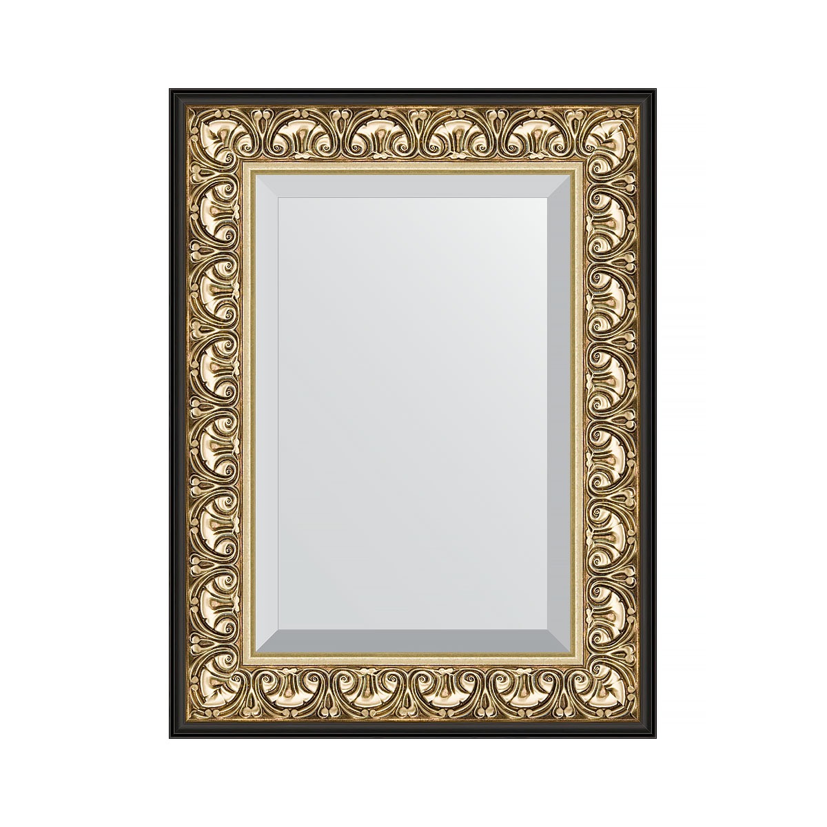 Зеркало с фацетом в багетной раме Evoform барокко золото 106 мм 60х80 см зеркало с фацетом в багетной раме evoform барокко золото 106 мм 60х90 см