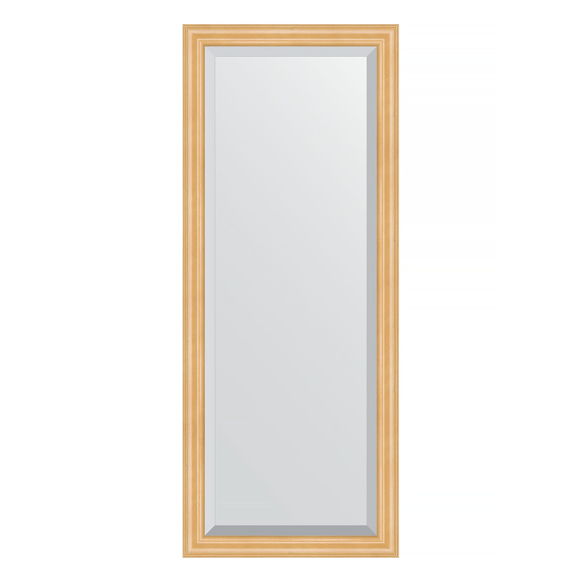 Зеркало с фацетом в багетной раме Evoform сосна 62 мм 61х151 см зеркало evoform с фацетом 15 mm 80х120 см