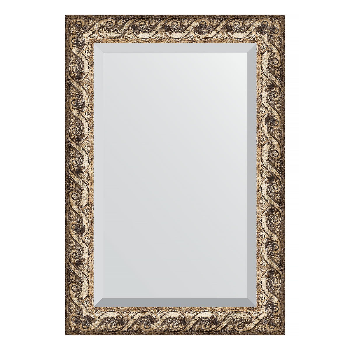 Зеркало с фацетом в багетной раме Evoform фреска 84 мм 66х96 см зеркало в багетной раме evoform алебастр 48 мм 72х72 см