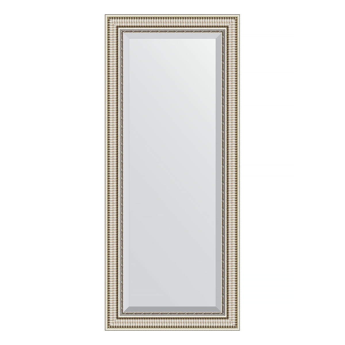 Зеркало с фацетом в багетной раме Evoform серебряный акведук 93 мм 67х157 см зеркало в багетной раме evoform алебастр 48 мм 72х152 см