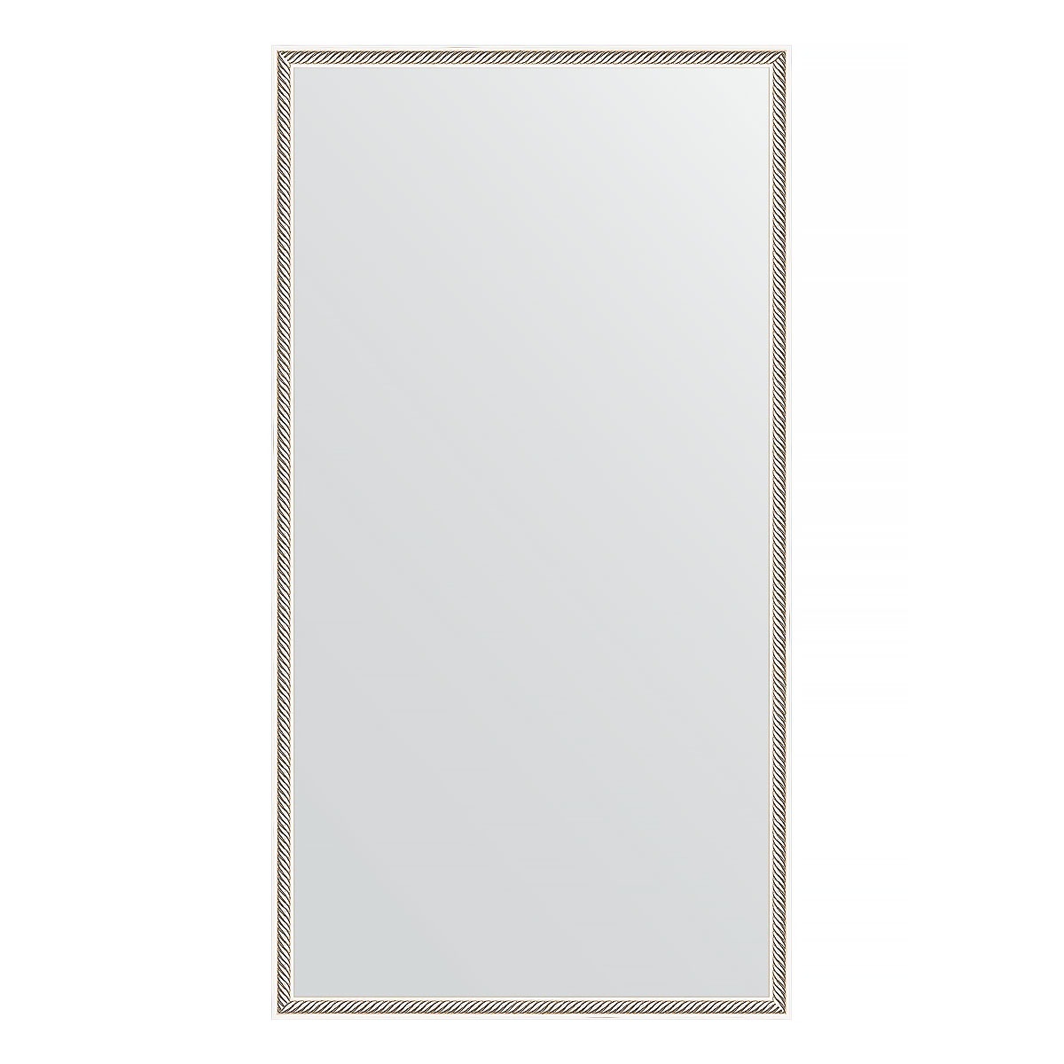 Зеркало в багетной раме Evoform витое серебро 28 мм 68х128 см