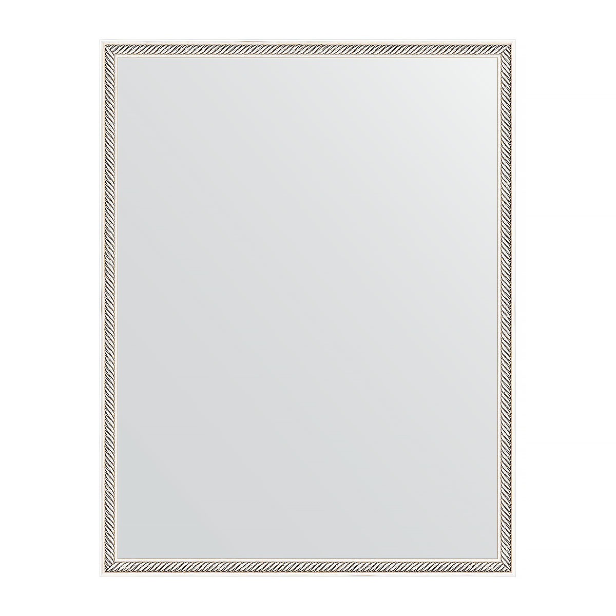 Зеркало в багетной раме Evoform витое серебро 28 мм 68х88 см зеркало с фацетом в багетной раме evoform травленое серебро 95 мм 58х88 см