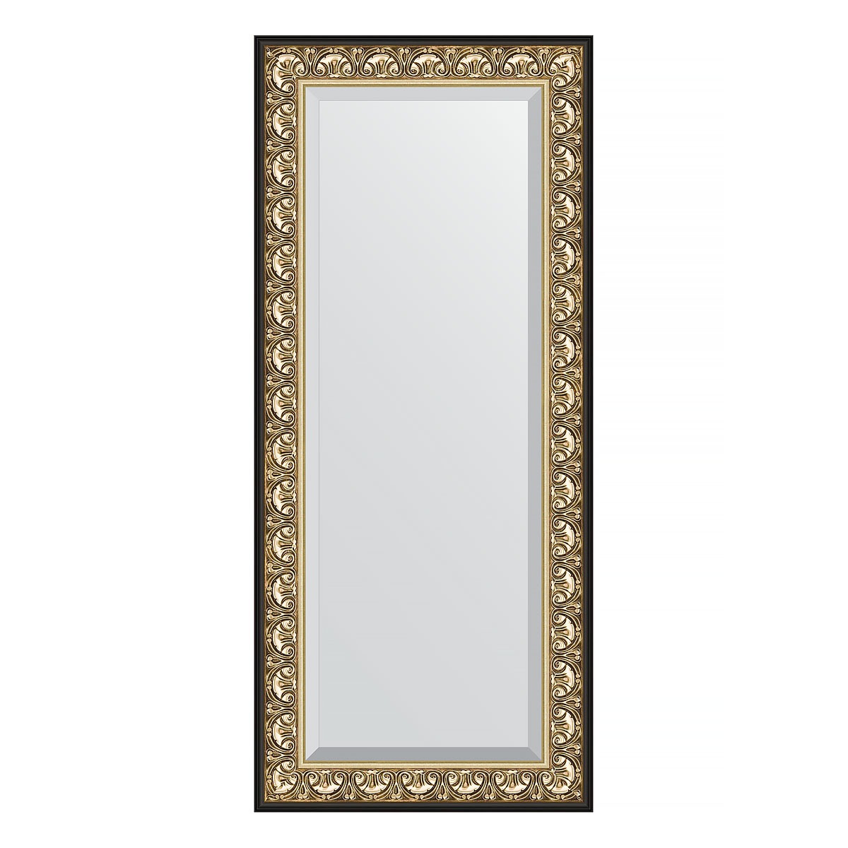 Зеркало с фацетом в багетной раме Evoform барокко золото 106 мм 70х160 см зеркало evoform с фацетом 15 mm 70х160 см